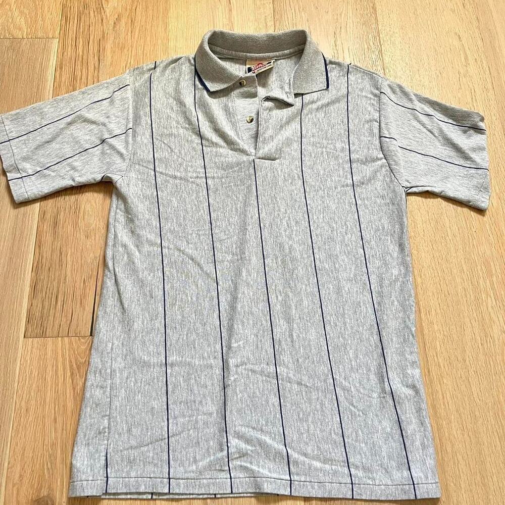 American Edition grey polo shirt. Vintage single stitch made in USA!